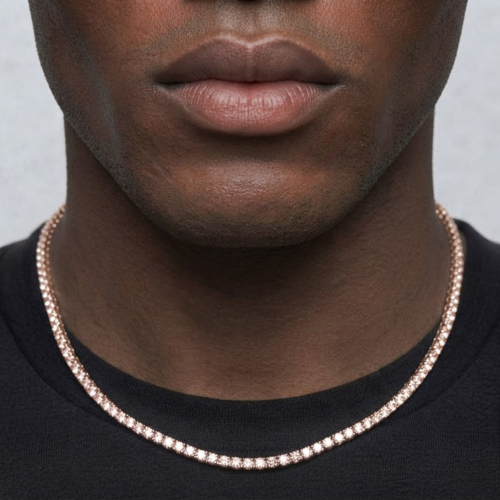 COLLANA TENNIS ORO ROSA