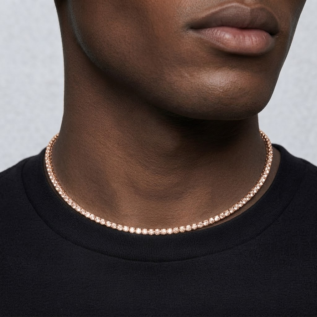 COLLANA TENNIS ORO ROSA