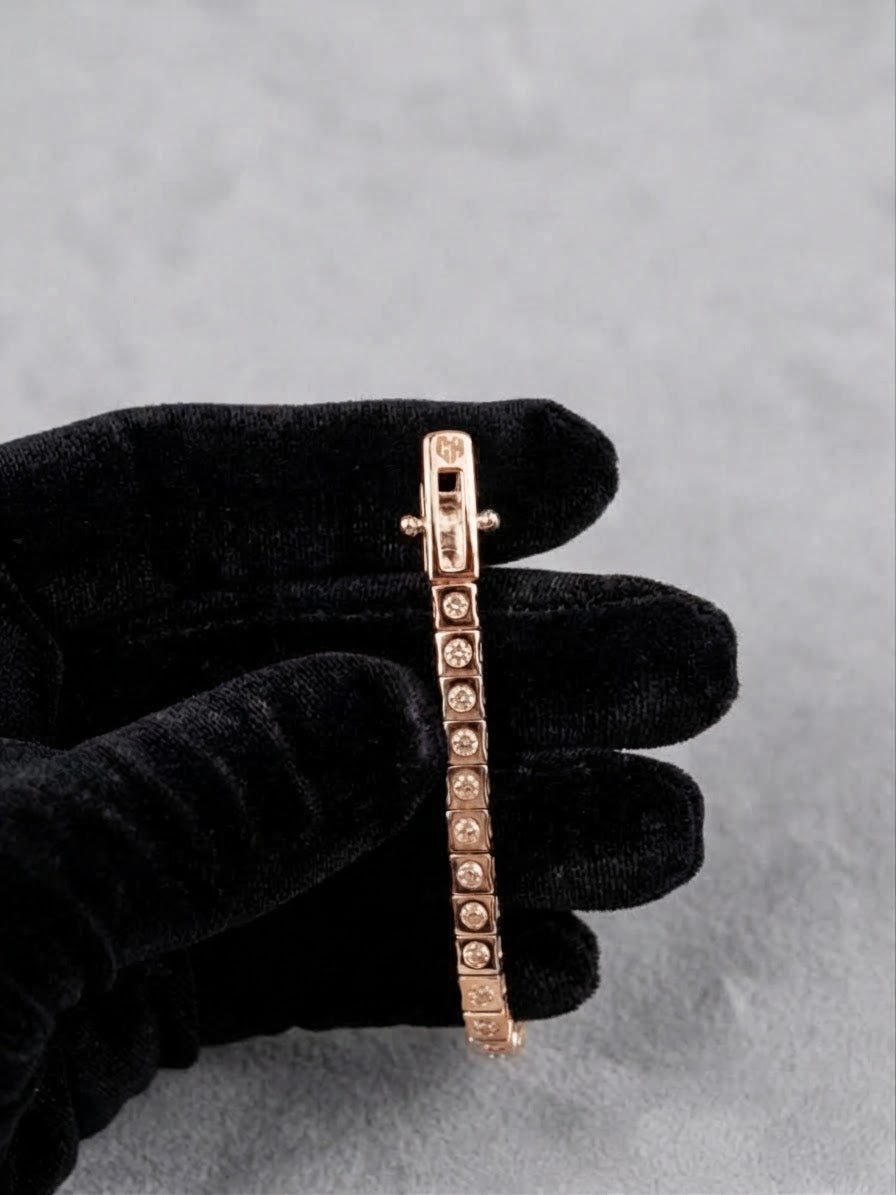 COLLANA TENNIS ORO ROSA