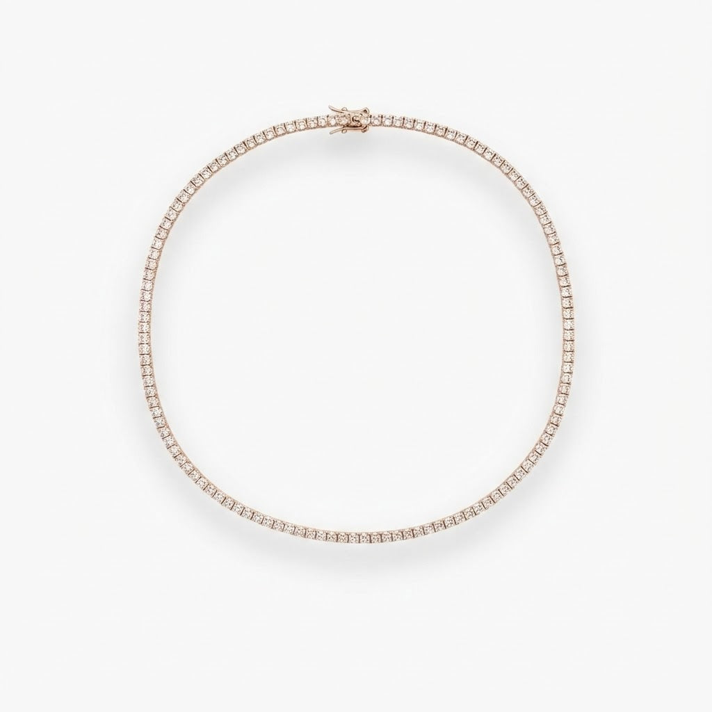 COLLANA TENNIS ORO ROSA