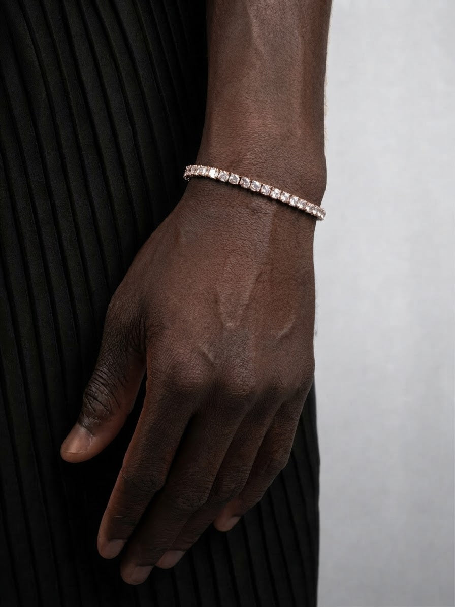 BRACCIALE TENNIS ORO ROSA