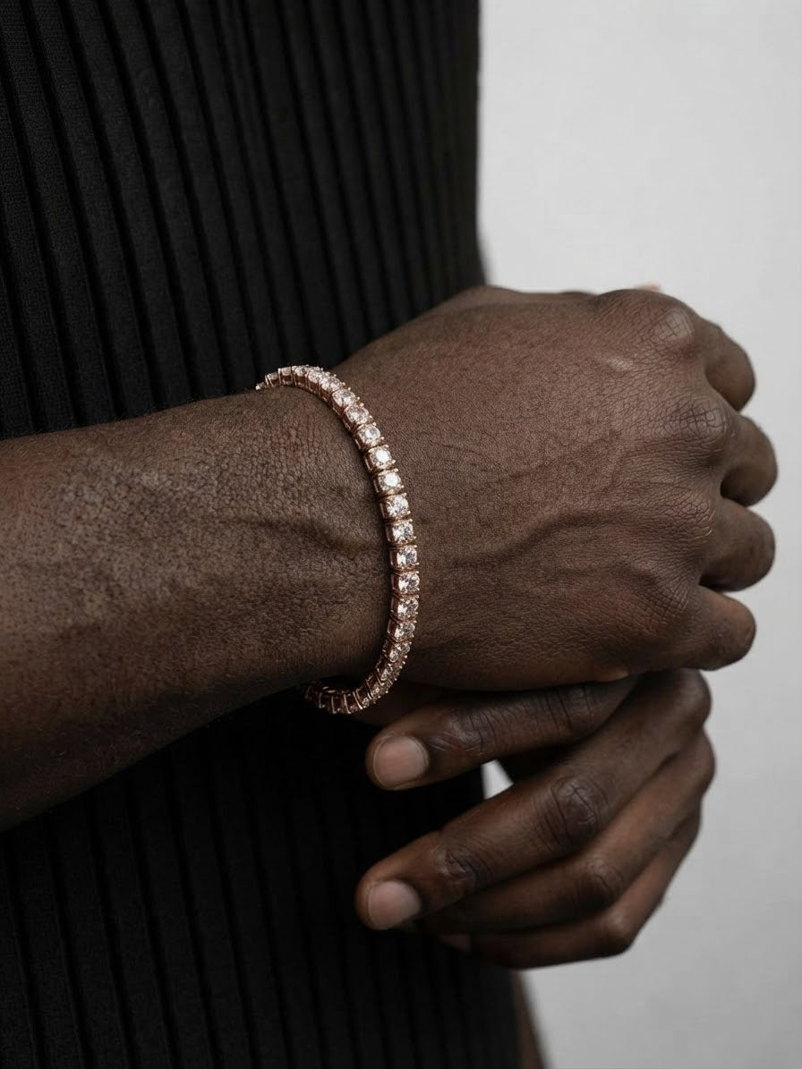 BRACCIALE TENNIS ORO ROSA
