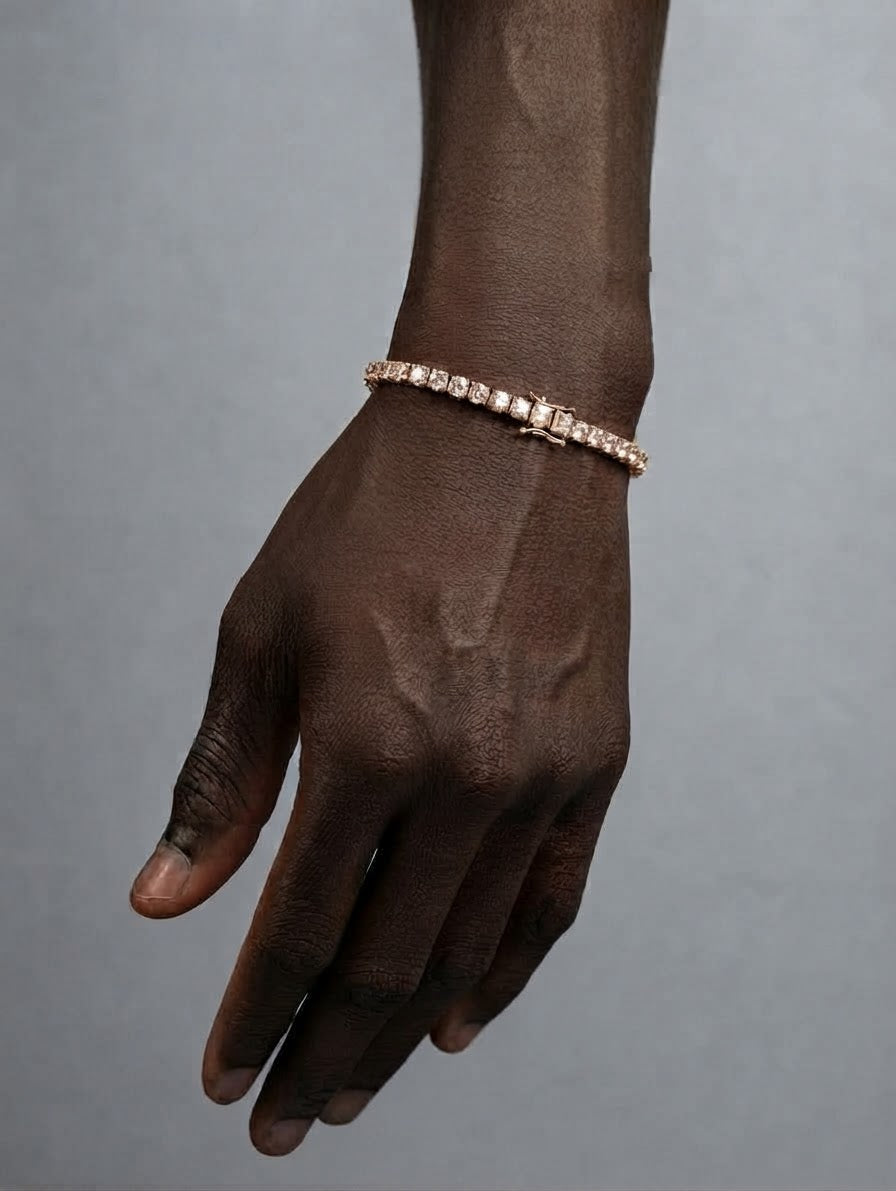BRACCIALE TENNIS ORO ROSA